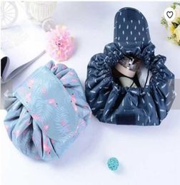 6 Styles Drawstring Cosmetic Bag Large Capacity Travel Portable Lazy Cosmetic Bags Cartoon Make Up Pouch5216071