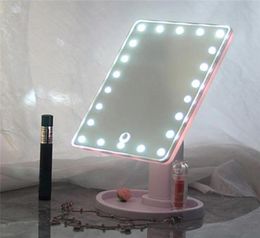 16/22 LED Lights Touch Sn Makeup Mirrors Professional Vanity Mirror With Health Beauty Adjustable Countertop 360 Rotating2737476