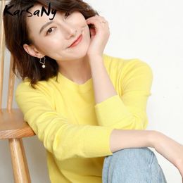 Yellow Cashmere Sweater For Women Sweaters Female Pink Wool Winter Woman Sweater Knitting Pullovers Knitted Sweaters Jumper 240109