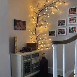 1pc Christmas Decoration Light, DIY Branch Light, 96LED Artificial Plant Willow Vine Light, Wall Light, USB Powered 8 Modes, For Room, Home, Wall Decoration