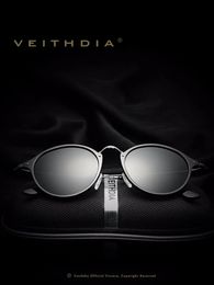 Sunglasses Veithdia Brand Designer Sunglasses Fashion Sun Glasses Vintage Polarised Coating Uv400 Lens Round Male Eyewear for Women Vt6358