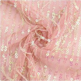 Dresses Tassel Threedimensional Sequins Lace Mesh Embroidered Fabric Wedding Dress Stage Dress Skirt Designer Fabric Diy