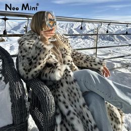 Exclusive Winter Long Belted Leopard Faux Fox Fur Coat Women Overcoats Ladies Stylish Street Fashion Fluffy Fox Fur Jacket 240110