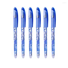 6Pcs/Set Erasable Pen 0.5mm Washable Handle Blue Black Ink Writing Gel Pens For School Office Stationery Supplies Exam Spare