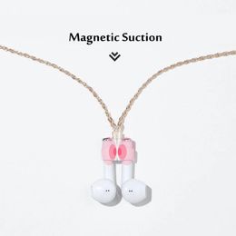 Necklaces Stainless Steel Necklace Airpods Anti Loss Magnetic Suction Sleeve Men Women Simple Style Water Wave Chain Jewellery Accessories