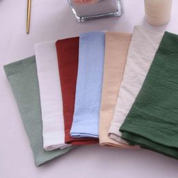 Table Napkin Champagne Decor 6 Green Xmas Washable Dark Linen Cotton Soft White 40cm Pcs/lot