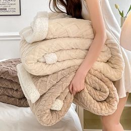 Plaid Blanket Wool Fleece Warm Winter Blankets for Adults Kids sofa Bed Cover Duvet Plush Winter Throw Bedspread for Beds 240109