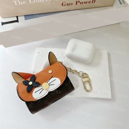 Designer Fashion Earphone Case For Airpods 3 2 1 Pro Cases Luxury Leather Wireless Bluetooth Headset Protector Animals Earphones Package