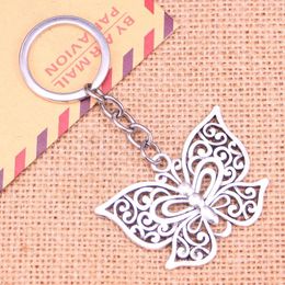 Keychains 20pcs Fashion Keychain 35 50 Mm Hollow Butterfly Pendants DIY Men Jewellery Car Key Chain Ring Holder Souvenir For Gift