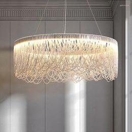 Chandeliers Living Room Chandelier Creative Personality Light Luxury Dining Bedroom Lamp Art Round Tassel Postmodern
