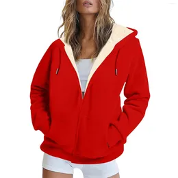 Women's Hoodies Thick Wool Hoodie Zipper Casual Winter Jacket