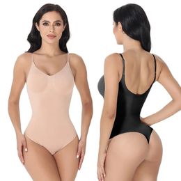 Thong Bodysuit Shaperwear for Women Tummy Control Seamless Body Shapers Belly Trimmer Sculpting Waist Trainer Slimmer Compress 240109