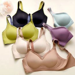 plus size women's underwear seamless sexy no steel ring bra push-ups comfortable close-fitting shockproof 240110