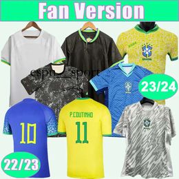 espnsport 22 Brazil Mens Soccer Jersey L. PAQUETA NERES P. COUTINHO FIRMINO G. JESUS MARCELO PELE and 23 24 Home Away GK Special Editions Football Shirts