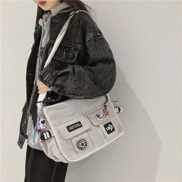 Harajuku Men Nylon Crossbody Bags for Women Messenger Bag Girls School Book Bags Youth Canvas Handbags Shoulder Bag Sac Bolsas 240109