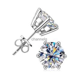 Stud ZFSILVER Fashion 925 Silver Moissanite Classic Fine Exquisite Simple Paw 6 Earring For Women Accessories Jewelry Gift MS-EST-123 YQ240110
