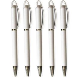 DHL 50pcsbox Sublimation Blank Gel Pens With Cartridge DIY Heat Tranfer White Pen5347386