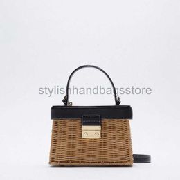 Shoulder Bags ZA Str Bag Customized Vintage Woven Rattan Crossbody Bags Casual Str Handbag Shoulder Beach Bag Clutch Handmadestylishhandbagsstore