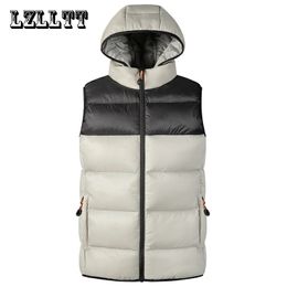 7XL Winter Men Hooded Jackets Sleeveless Vests Mens Casual Windproof Warm Waistcoat Spring Autumn Vest Male 240109