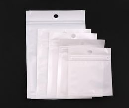 Whole WhiteClear Self Seal Zipper Plastic Retail Packaging Pack Poly Bag Ziplock Zip Lock Storage Bag Package Hang Hole2261905