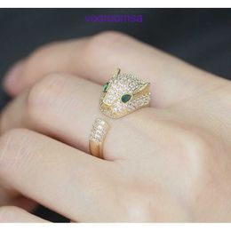 Carter popular Luxury Designer rings cloud personality exaggeration diamond inlaid leopard ring mens and womens same oil dripping With Original Box