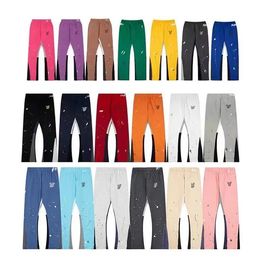 Men's Pants Mens Jeans Galleries Sweat Depts Speckled Letter Print Womens Couple Loose Versatile Casual Straight Graffiti Orange Grey Blue a