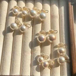 Stud Earrings UILZ Fashion Imitation Pearls Clip 2024 Winter Korean Wedding Jewellery