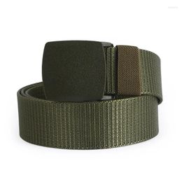 Belts Accessories Canvas Pants Belt Rectangular Smooth Buckle 120cm Casual Men And Women Simple Design Nylon Woven A3361