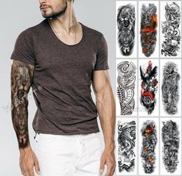 Large Arm Sleeve Tattoo Sketch Lion Tiger Waterproof Temporary Tatoo Sticker Wild Fierce Animal Men Full Bird Totem Tatto T2007306647126