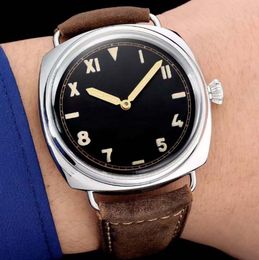 Classic style V7 Quality men Wristwatches 47mm black dial Luminous 316 L steel Transparent back leather strap CaL. 3000 Mechanical automatic Premium Mens watches