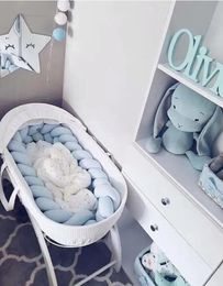 Baby Bett Stoßstange Knoten Kissen Kissen für Jungen Mädchen Vier Geflecht Babybett Stoßstange Krippe Schutz cuna para Zimmer decor