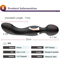 10 Speeds Powerful Big Vibrators for Women Magic Wand Body Massager Toy Woman Clitoris Stimulate Female Sex Products Y03208421973