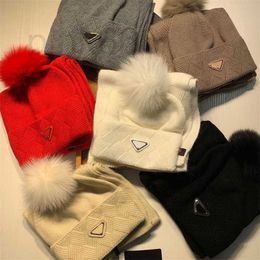 Hats & Scarves Sets Designer Unisex Winter Scarf Skull Hat Knit Hats Set Luxury Cashmere Knit Men Ladies Couple Scarfs Ball Cap Beanie VALJ