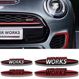 3D Metal John Cooper Works Car Front Grill Emblem Badge For Mini Cooper S R50 R52 R53 R55 R56 F54 F55 F56 F60 Accessories