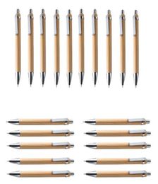 Ballpoint Pen Set Bamboo and Wood Writing Tools Blue Refill 60 Pieces7800992