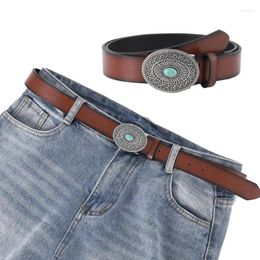 Belts Exaggerated Teens Turquoise Buckle Belt Eye-catching Adjustable Waist Straps
