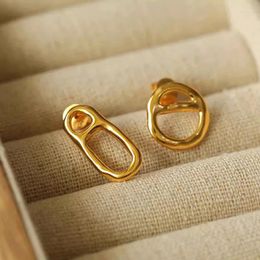 Stud Earrings 2024 Arrival Simple Asymmetrical Geometry For Women Girls Fashion Commuter Earring Metal Jewellery