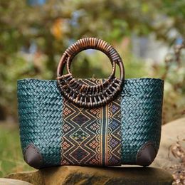 Totes New style str bag woven female Thailand rattan leisure vacation handbag smallblieberryeyes