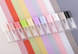 5ml cute travel sample containers big wand pink white black green purple empty lipstick round clear lip gloss tubes7581103