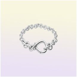 Women Fashion Chunky Infinity Knot Chain Bracelets 925 Sterling Silver Femme Jewellery Fit Beads Luxury Design Charm Bracelet Lady Gift With Original Box9788786