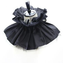 Women Gothic lolita Fake Collar Ruffled Neck Collar Clown Satin Choker Victorian Costume Halloween Cosplay 240109