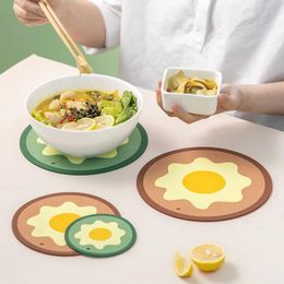 Table Mats Vitality Egg Tableware Pad Placemat Mat PVC Heat Insulation Non-Slip Simple Placemats Disc For Dining