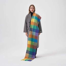 Scarves 2023 New Scarf Autumn and Winter Multicolor Thick Plaid Ac Men's Women's Same Length Thermal Shawl55dbhy6a 71P3H