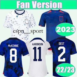 espnsport 2023 United PULISIC MORRIS Mens Soccer Jerseys America 22 23 DEST Mckennie YEDLIN ACOSTA AARONSON States Home White Away Football Shirt Uniforms