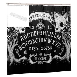 Skull Spirit Ouija Board Black Bathroom Shower Curtain Gives You a Mysterious Space