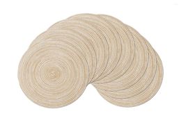 Table Mats Round Braided Placemats For Dining Tables Set Of 8