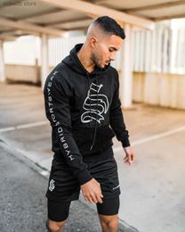 Men's Hoodies Sweatshirts Men's autumn Stringer Bodybuilding Hoodies Men Gyms clothing Sweatshirt Long Sleeve Sportwear Fitness Pullover sweat T240110