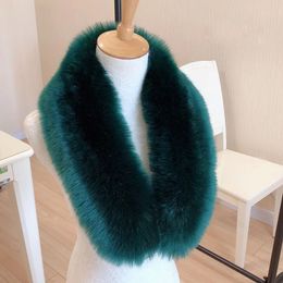 Women Faux Fox Fur Collar Scarf Winter Coat Jackets Hood Trim Strip Female Fluffy Neck Warm Shawl Scarves 60cm 90cm Detachable 240110