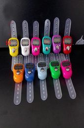 DHL FEDEX Ship500pcs Mini Hand Hold Band Tally Counter LCD Digital Screen Finger Ring Electronic Head Count Tasbeeh Tasbih3402311