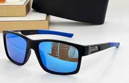 Sport Sunglasses Matte Black/Blue Mirror Lens Mens Designer Sunglasses Shades Sunnies Gafas de sol UV400 Eyewear with Box